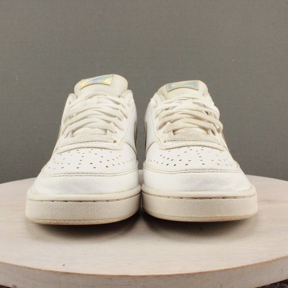Nike Court Vision Low Sneakers Womens 10 White Leather Casual - Picture 3 of 11